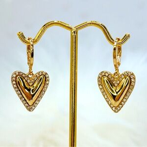 Gold Heart Hoop Earrings